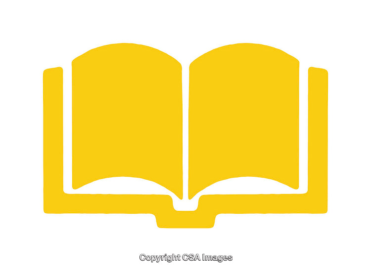 Yellow Open Book Icon Displayed on a Transparent White Background