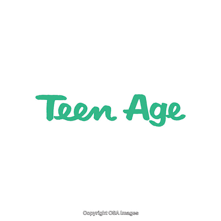 Teen Age Text in Vibrant Green on Minimalist White Background