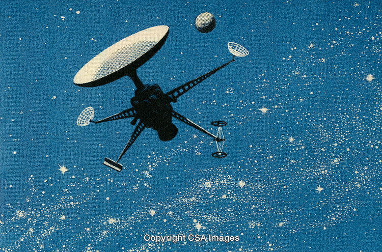 Space Probe Exploring the Vast Universe Filled with Stars and Celestial Beauty
