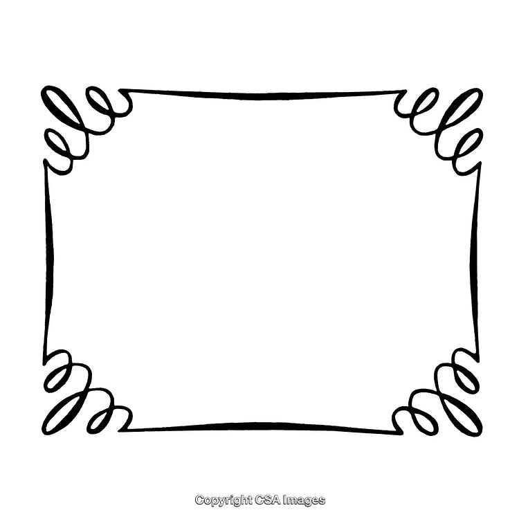Elegant Hand-Drawn Black and White Decorative Border Design