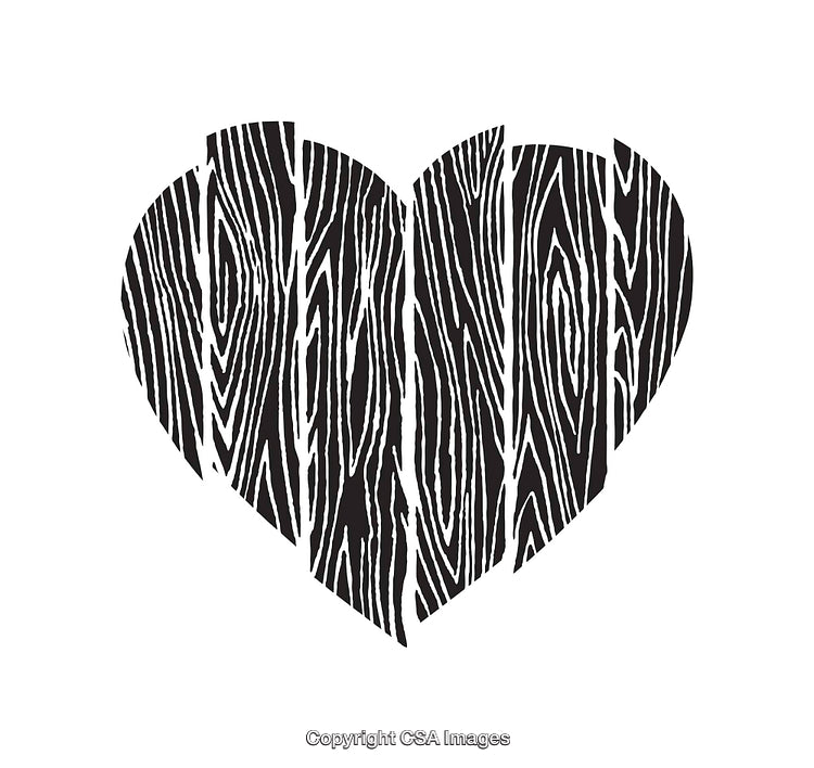 Heart Illustration with Intricate Black and White Line Art Design