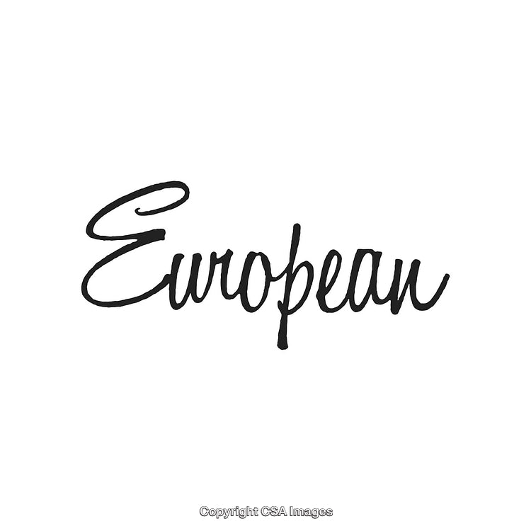 Stylish Handwritten Lettering Featuring the Word European in Elegant Script Style