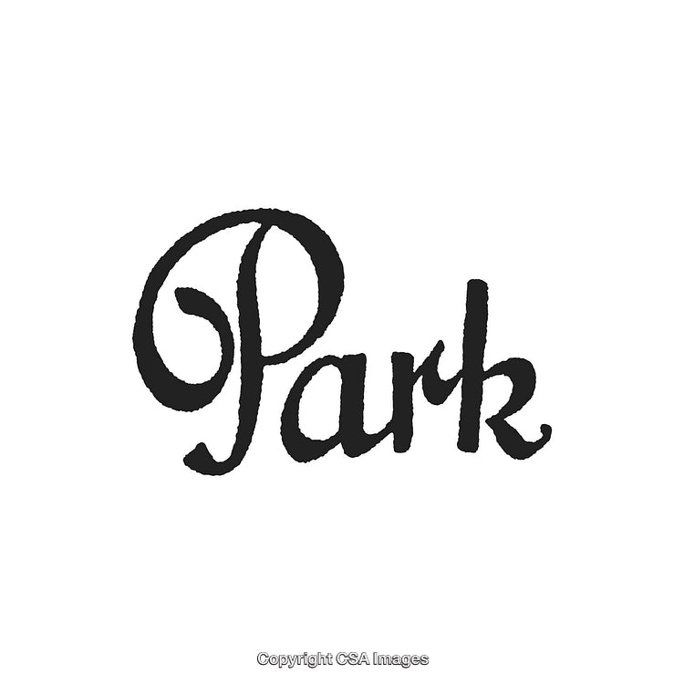 Elegant Handwritten Park Text Logo With Artistic Curved Typography