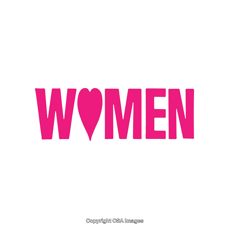 Pink Women Text with Heart Design in a Minimalist Concept