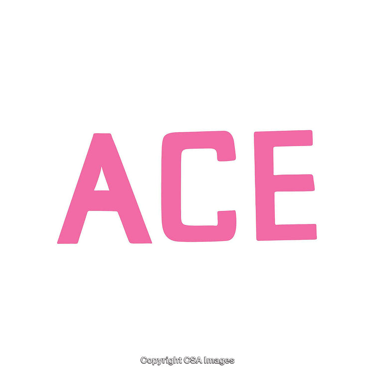 Stylish Pink Text Saying 'Ace' on a Clean White Background