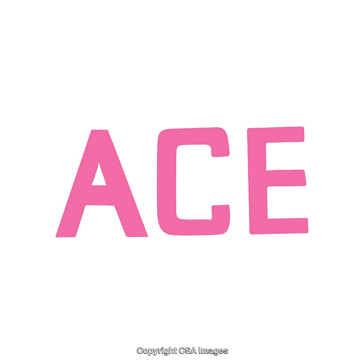 Stylish Pink Text Saying 'Ace' on a Clean White Background