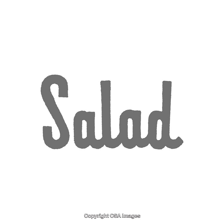 Simple One Color Word Art Depicting the Word 'Salad' in Gray Text