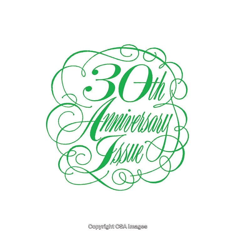 Green Calligraphy Sign for 30th Anniversary Celebration Issue Design