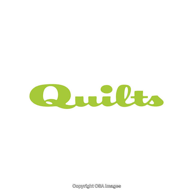 Stylish Green Font Spelling 'Quilts' on a White Background