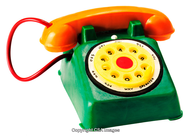 Colorful Vintage-Style Toy Telephone with Vibrant Design and Plastic Construction