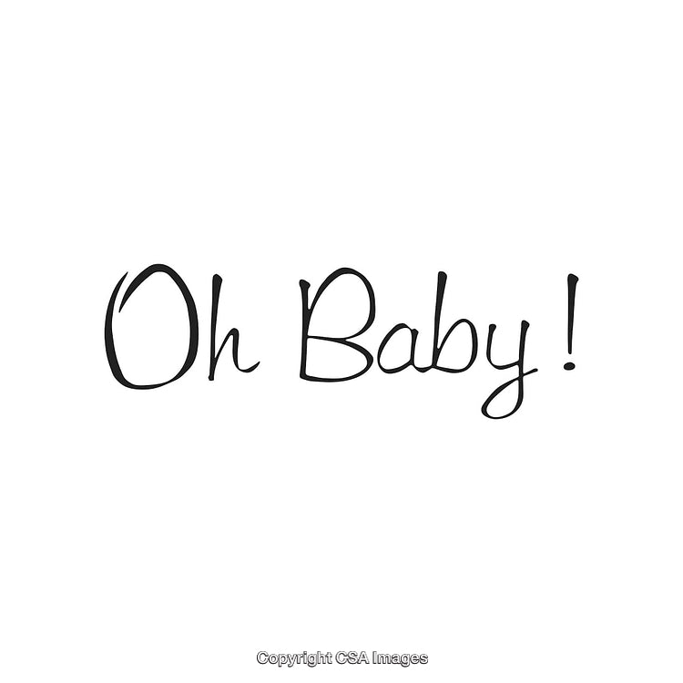 Playful Hand-Drawn Oh Baby Lettering on White Background with Exclamation