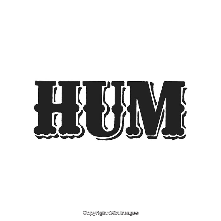 Bold Black Text Design Spelling the Word 'HUM' with Unique Style