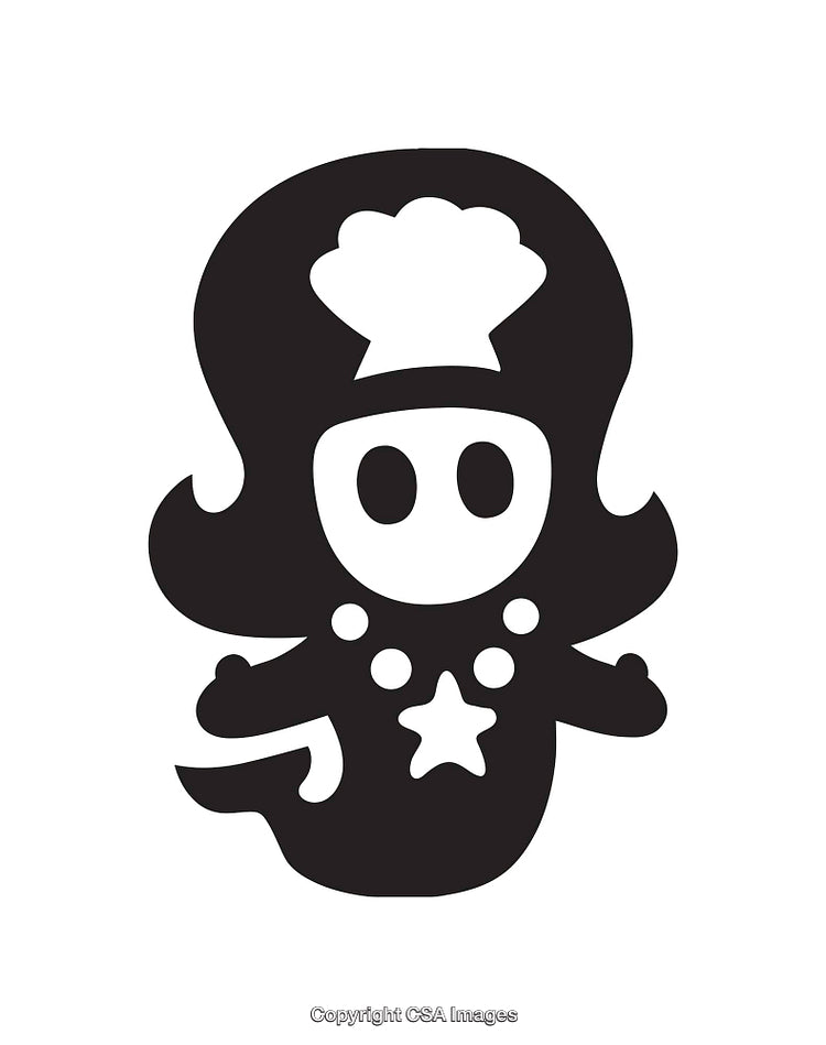 Minimalist Black and White Cute Character Illustration