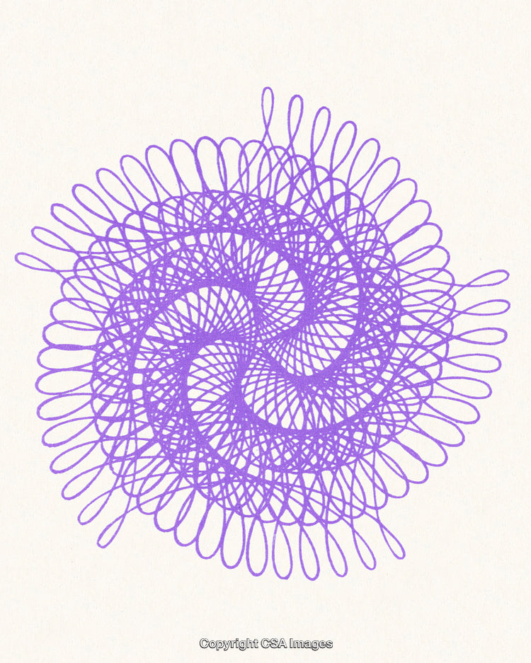 Intricate Abstract Purple Spirograph Design on a Light Background