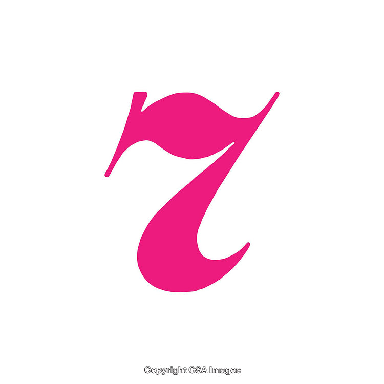 Stylized Pink Number Design on a White Background