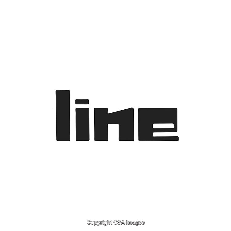 Black Text Typography of the Word 'Line' on a White Background