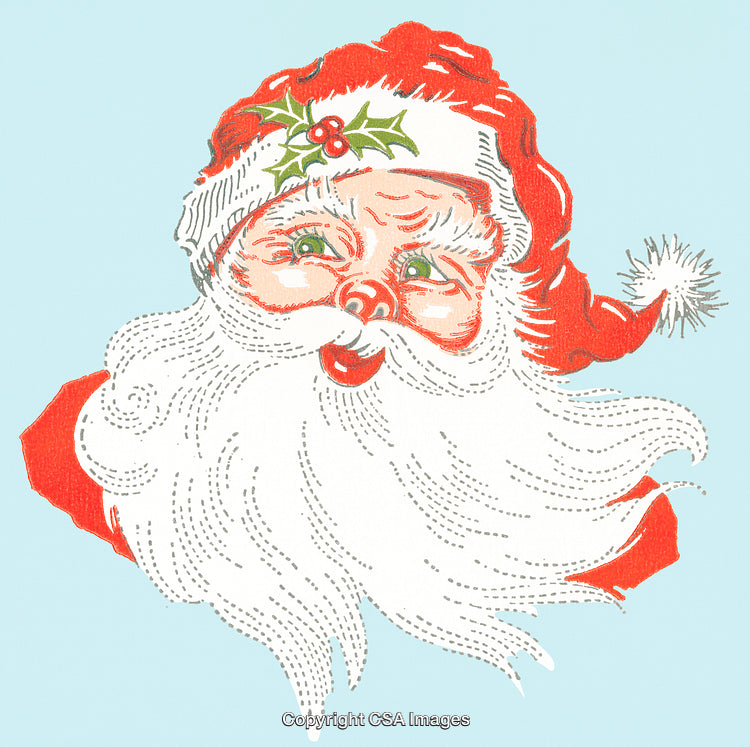 Vintage Illustration of Santa Claus with a Jolly Expression