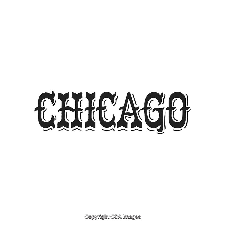 Chicago Typography Design with Artistic Font on a Plain Background