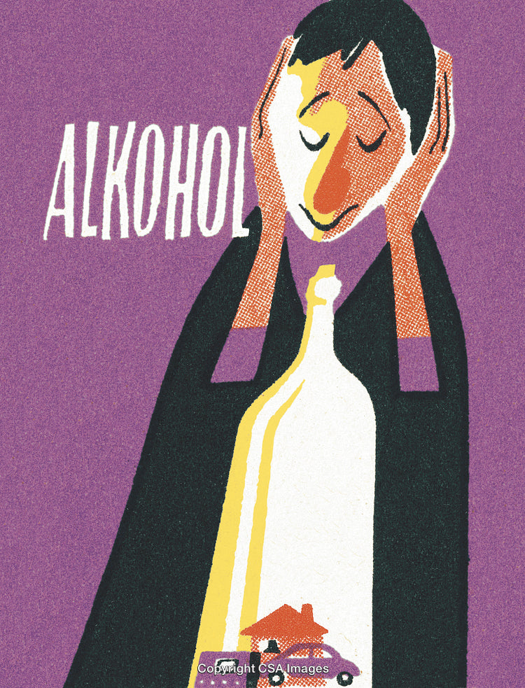 Conceptual Illustration Depicting Alcohol's Impact on Family and Responsibility