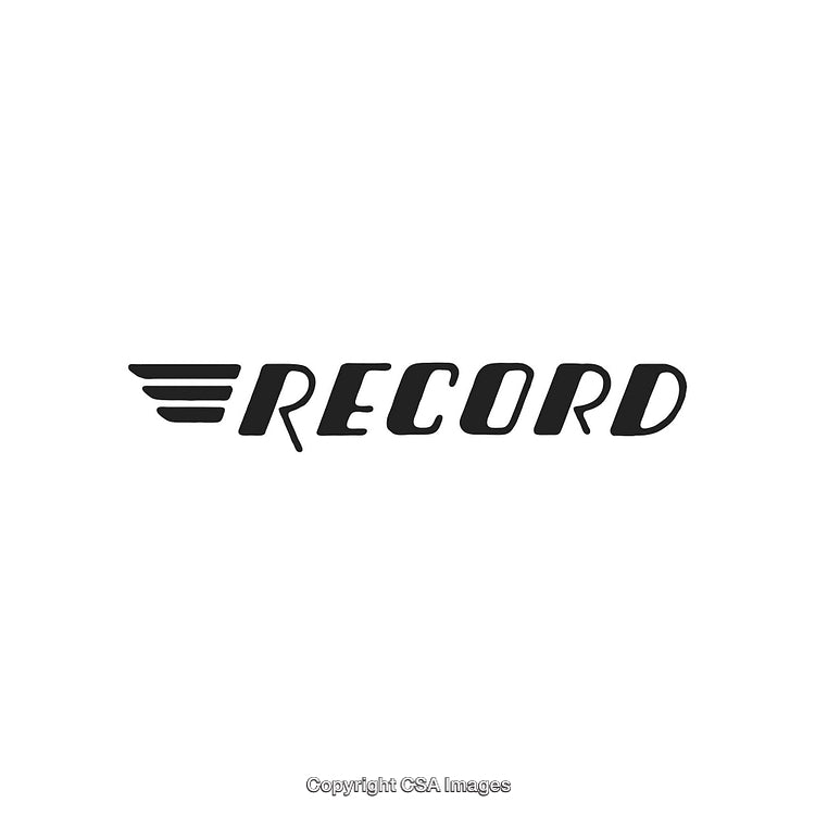 Modern Monochrome Record Logo With Bold Font and Graphic Design Accent