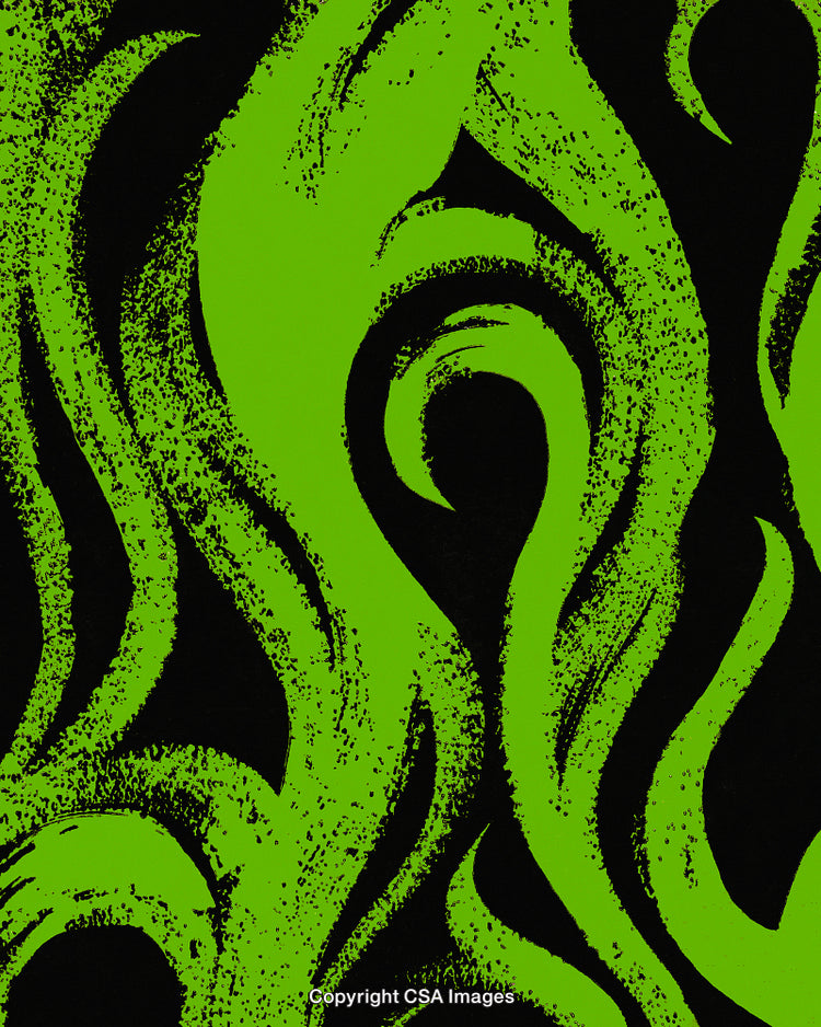 Abstract Green Swirling Patterns on a Dark Background Art Design