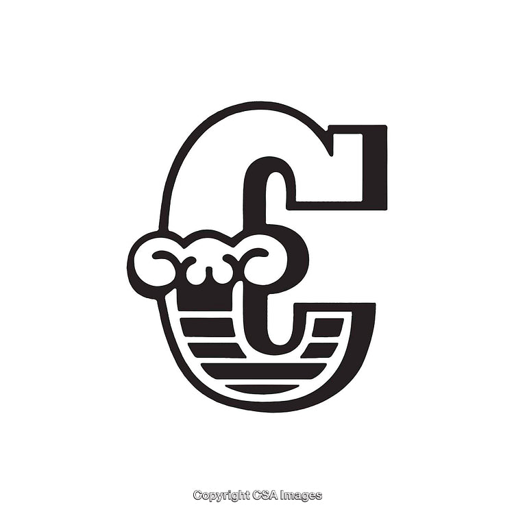 Creative Stylized Letter C with Artistic Design Elements