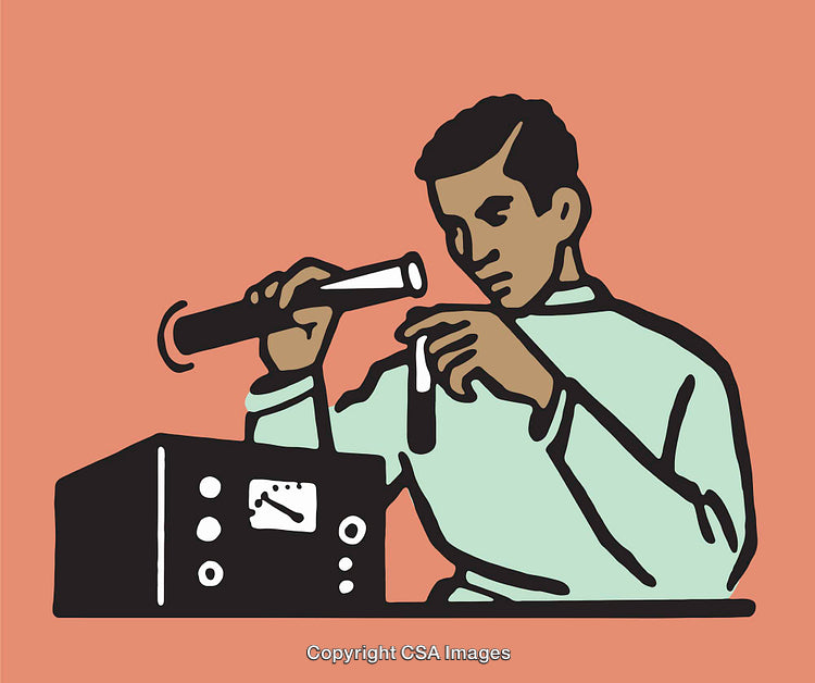 Scientist Conducting Laboratory Experiment with Equipment and Test Tubes