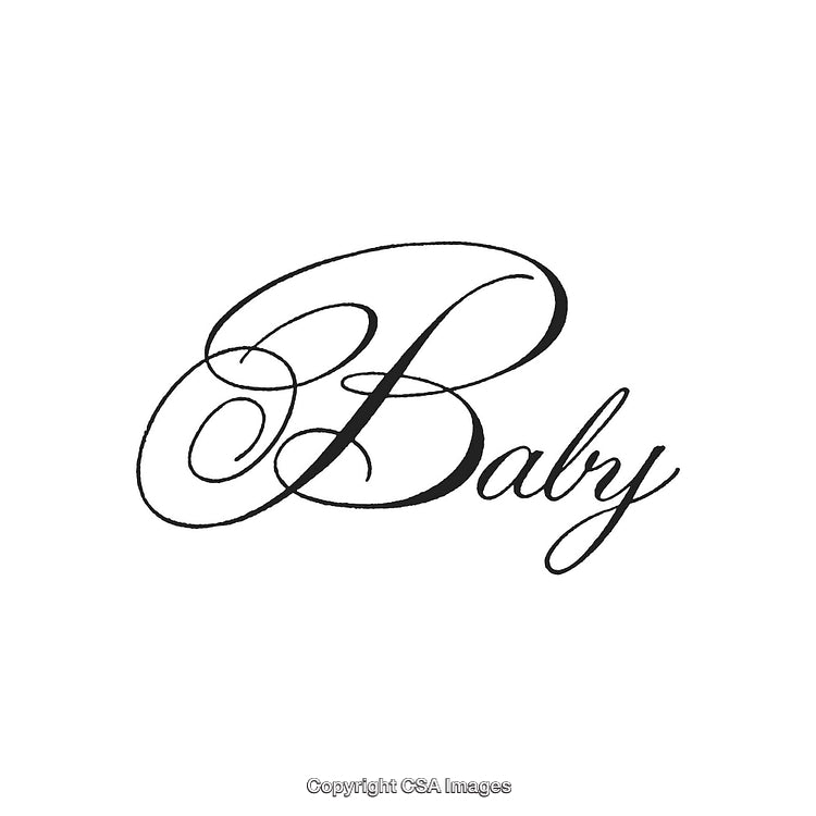 Elegant Calligraphy Artwork Featuring the Word Baby in Cursive Font