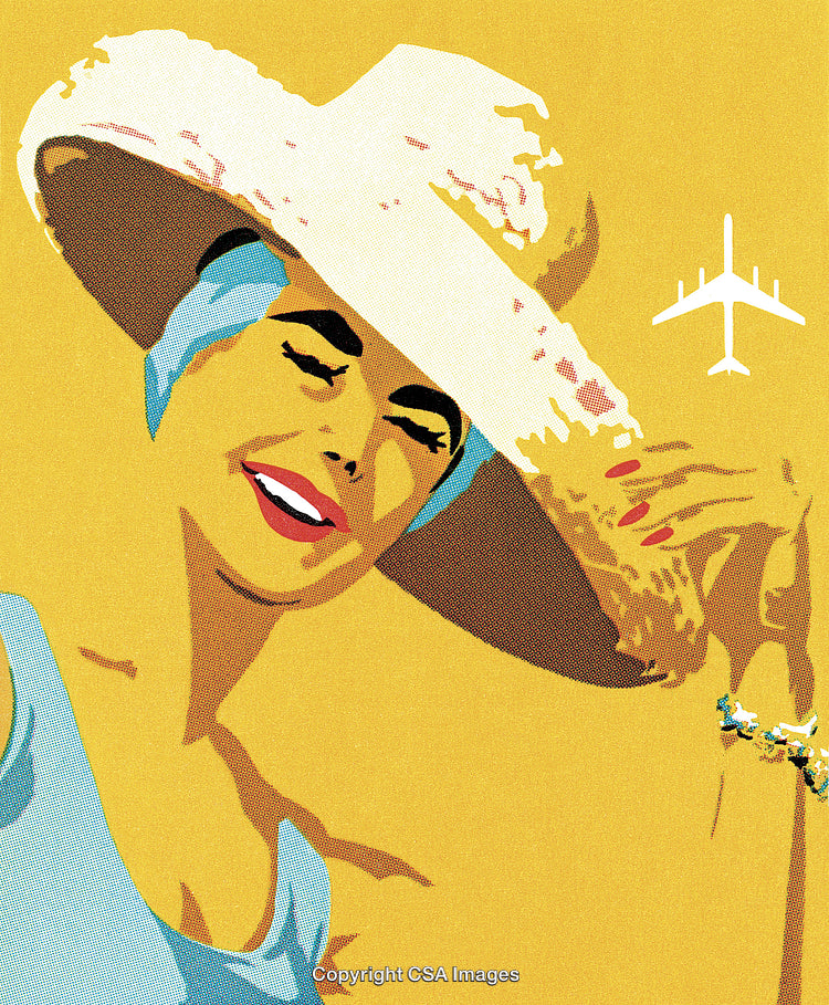 Happy Woman with Large Hat