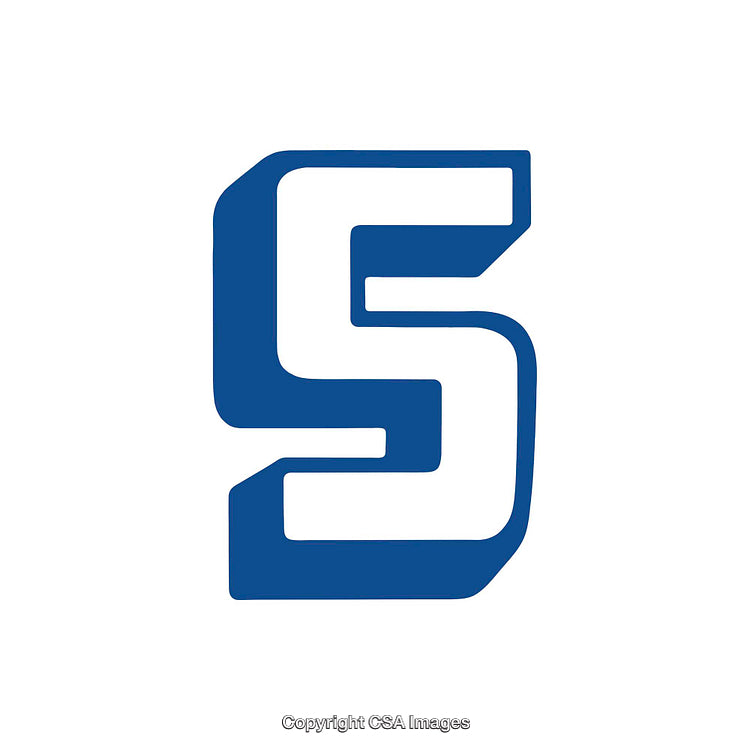 Bold Blue Stylized Letter S on a White Background
