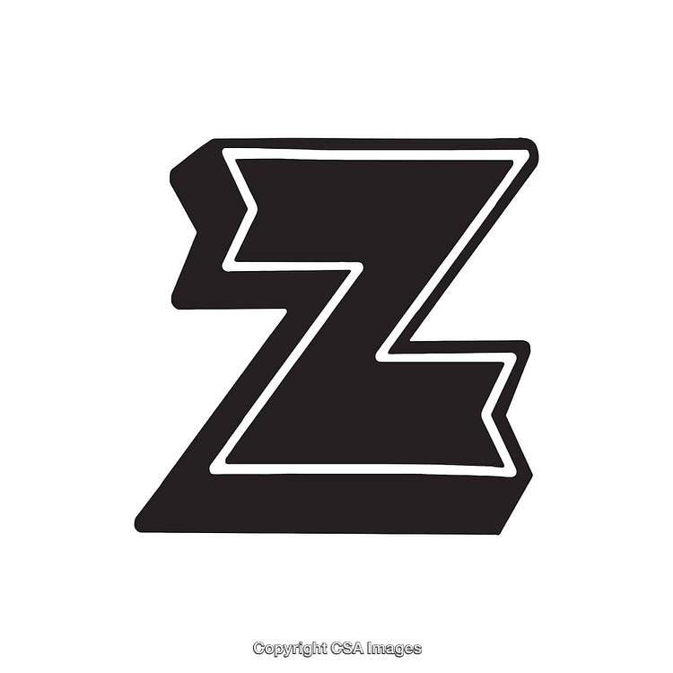 Bold Stylized Letter Z Design in Black and White Graphic
