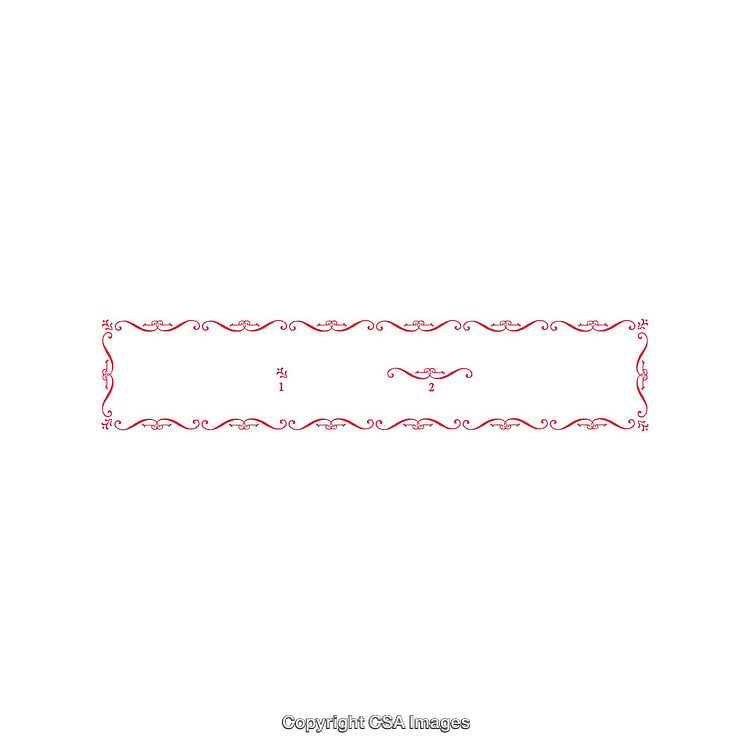 Ornate Red Decorative Frame with Intricate Curved Patterns