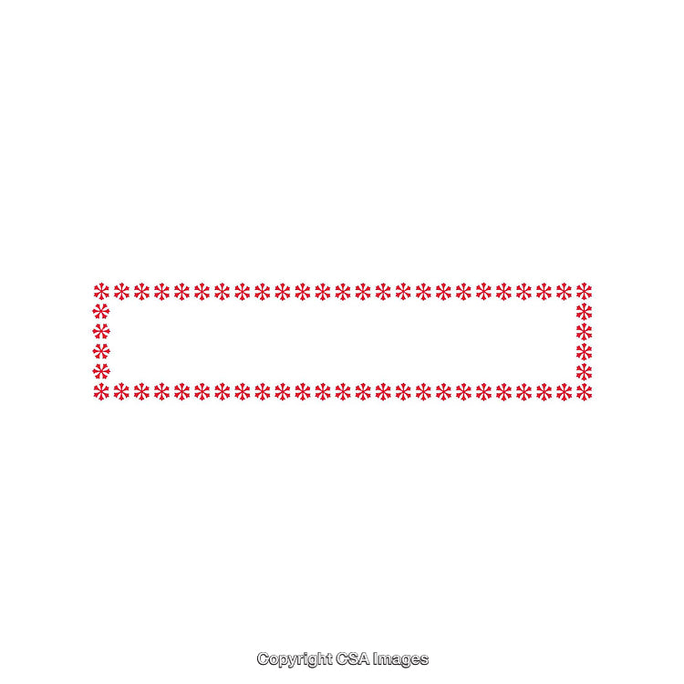 Rectangular Border of Red Asterisks Creating a Simple Design on a White Background