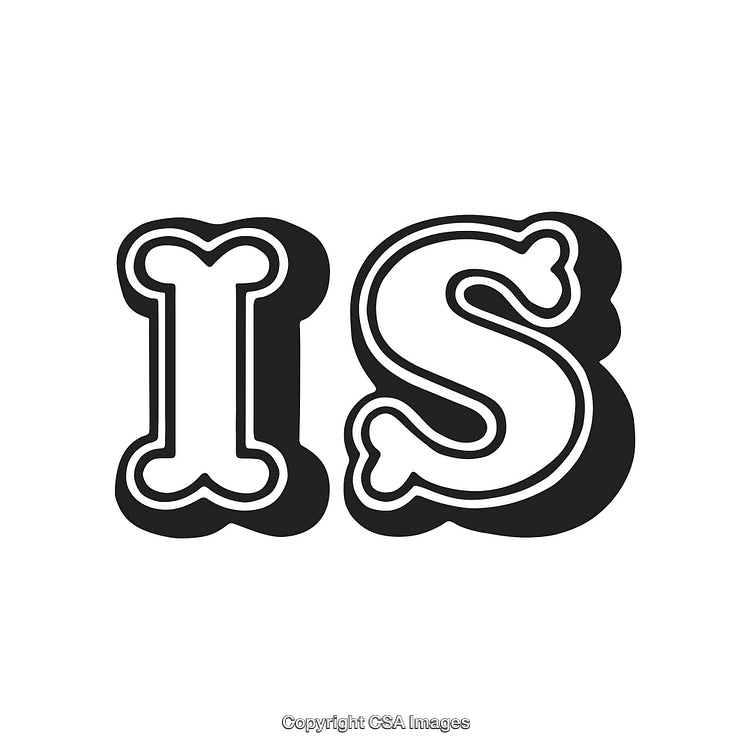 Bold Monochrome Typography Featuring Lettering with Bone-Style Design