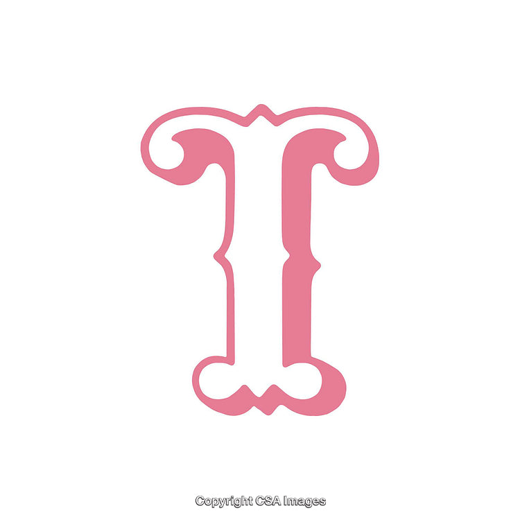 Elegant Pink Decorative Letter T Icon on White Background