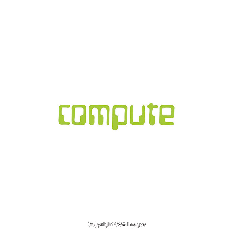 Modern Green Compute Text Logo on Minimalistic White Background