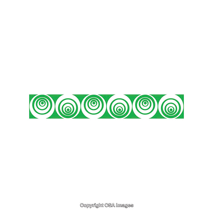 Abstract Green Circular Pattern Border on a White Background
