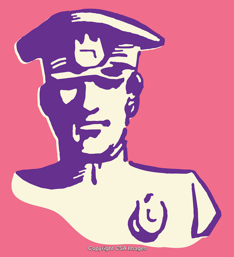 Abstract Illustration of a Police Officer in Vibrant Color Style