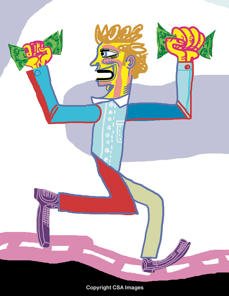 Man Running with Money