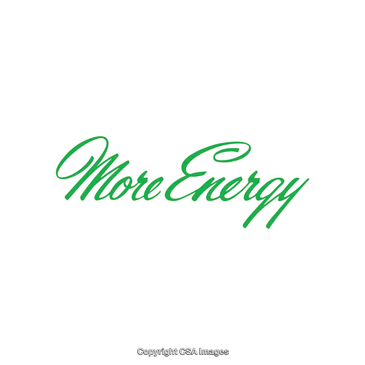 Green Stylized Text Inscribed 'More Energy' on a White Background