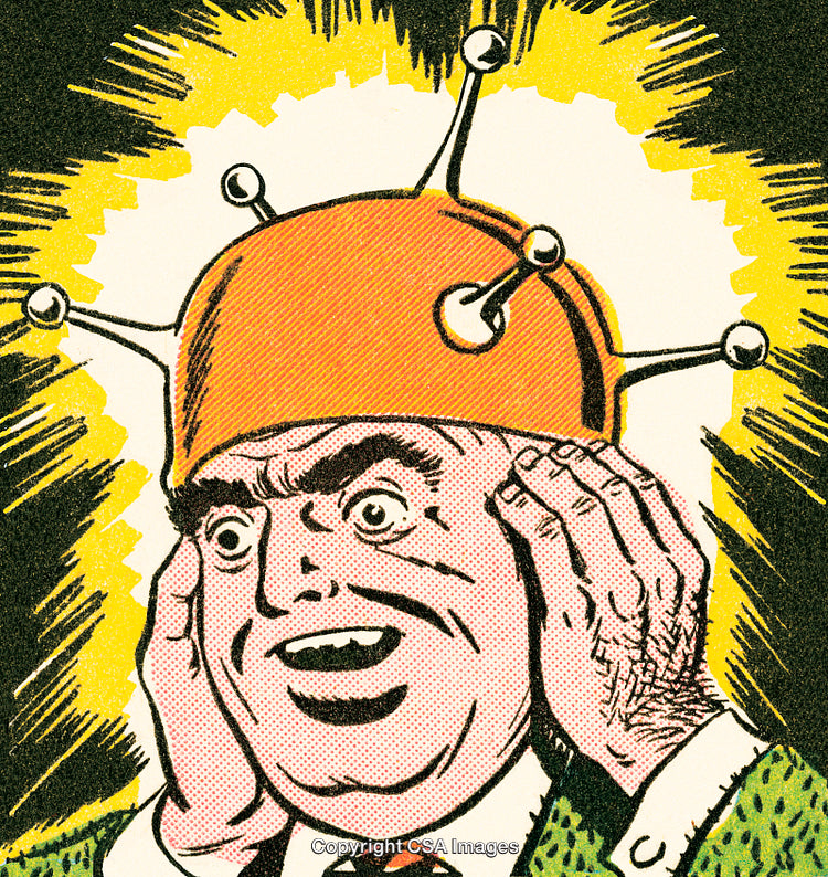 Retro Comic Illustration of Man Reacting to Surprising Event