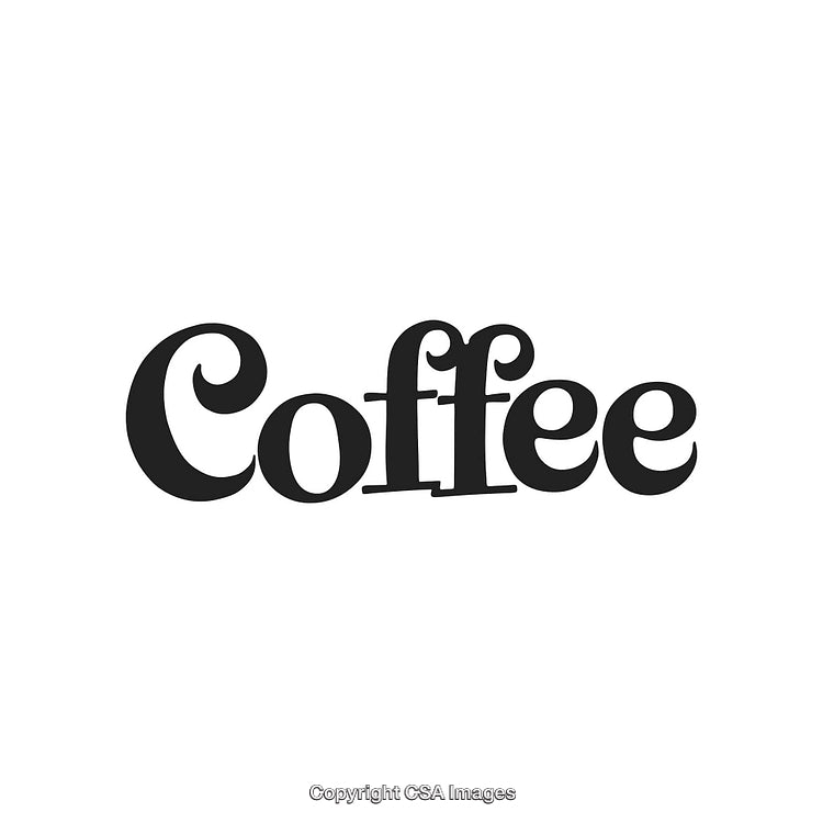 Stylish Black Coffee Typography Design On White Background
