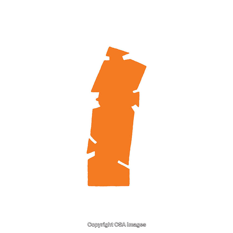 Abstract Orange Letter 'I' On White Background with Modern Design