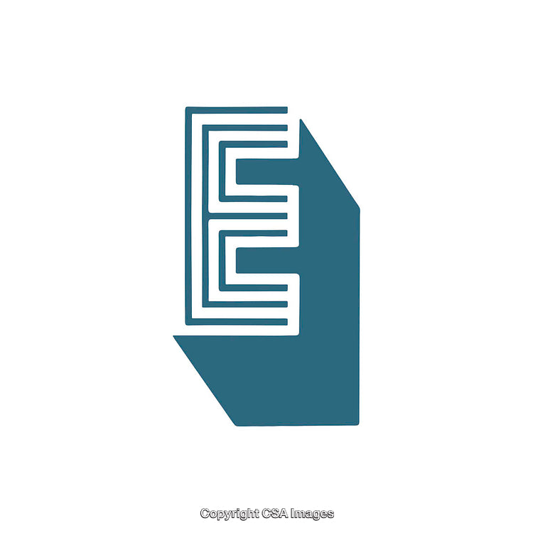 Minimalistic Design of the Letter E with Geometric Style