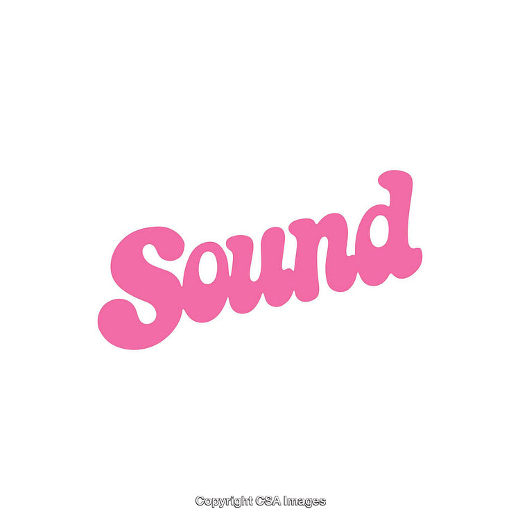 Bold Pink Typography Design Featuring the Word "Sound" on a White Background