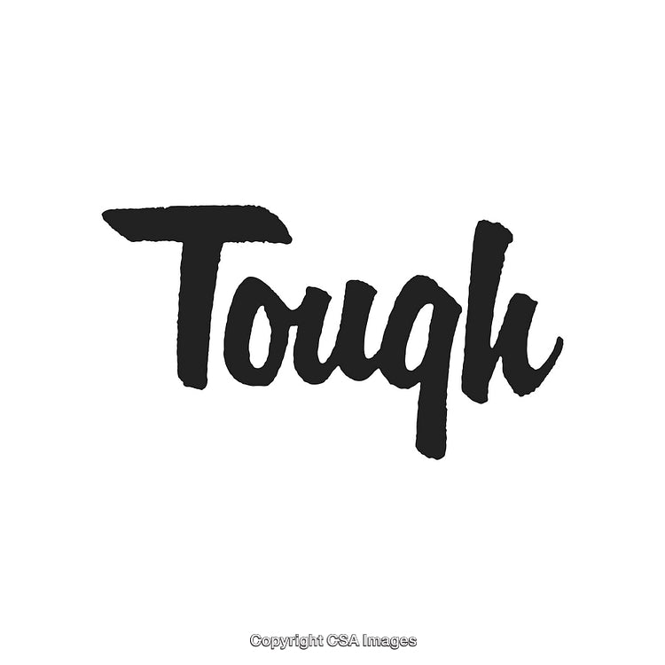 Minimalist Typography Featuring the Word Tough in Bold Brushstroke Style