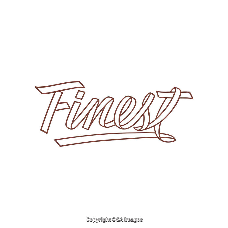 Elegant Single Word Calligraphy Design Showcasing the Word Finest in Brown