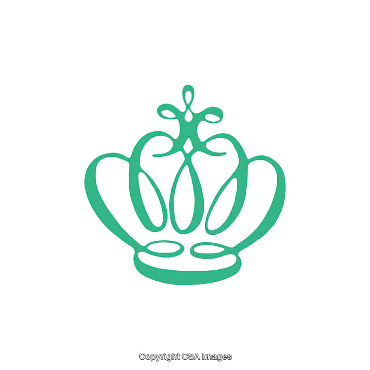 Elegant Green Crown Icon Isolated on a White Background