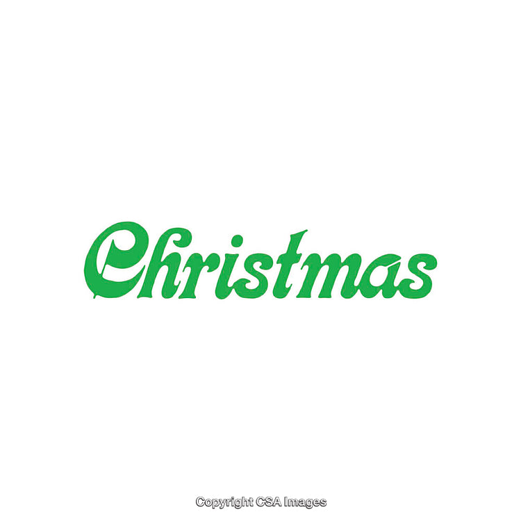 Green Christmas Text on White Background Celebrating Festive Holidays