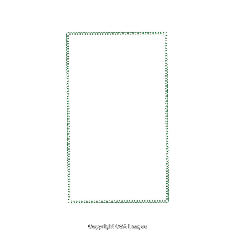 Simple Green Spiral Border Frame on a White Background